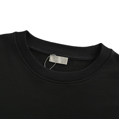 Dior 25Fw presbyopic gradient half-length printed round neck sweatshirt