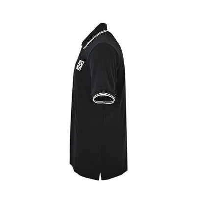 Loewe/Luoyiwei embroidered logo half-zip Polo short sleeves