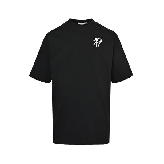 Dior 26ss letter embroidered patch short sleeves