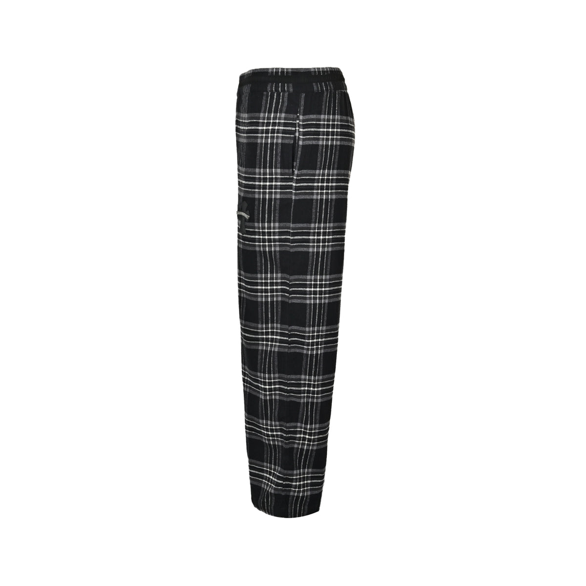 Chrome Hearts all-over plaid cross leather label trousers