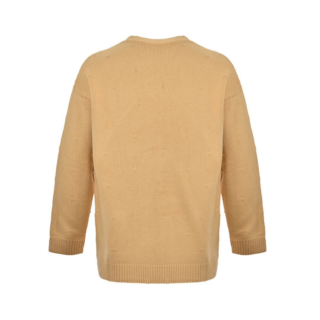 Gucci 24Fw heavy industry polka dot and logo jacquard crew neck sweater