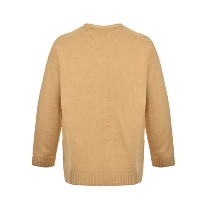 Gucci 24Fw heavy industry polka dot and logo jacquard crew neck sweater