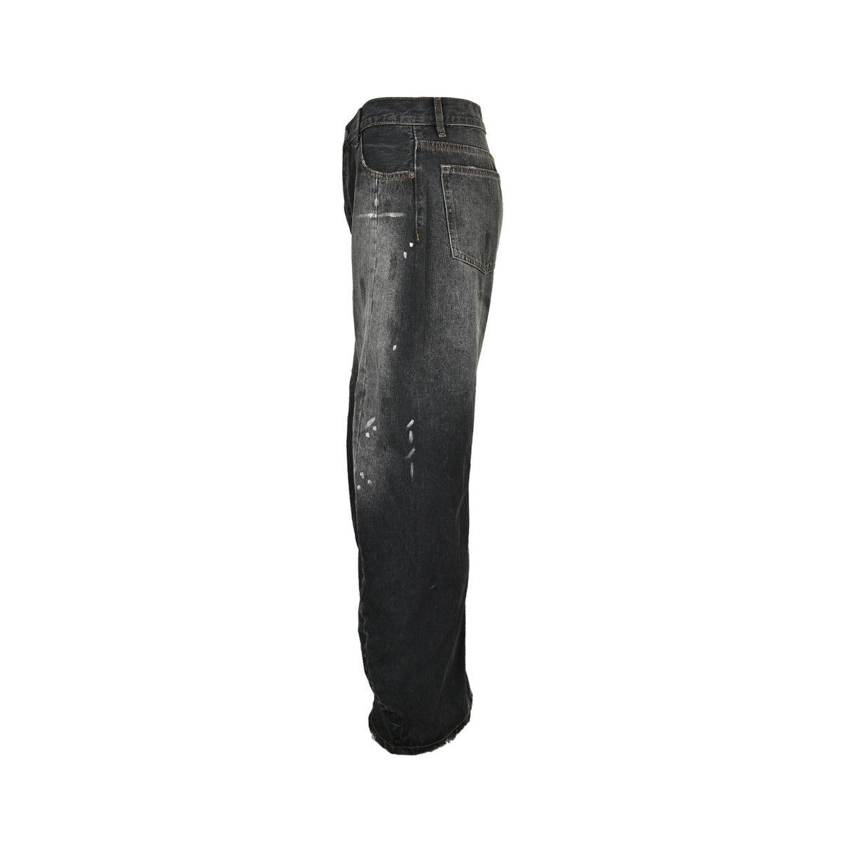 Acne Studios distressed scimitar jeans with splashes of ink