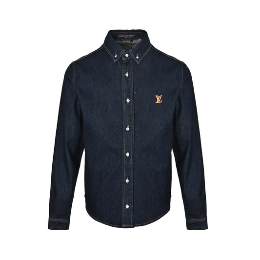 Louis Vuitton leather label suit denim long-sleeved shirt