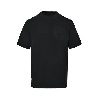 Chrome Hearts/Chrome Heart patched Sanskrit horseshoe embroidered short sleeves