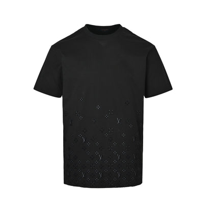 Louis Vuitton 26ss flocked presbyopia hollow gradient short sleeves