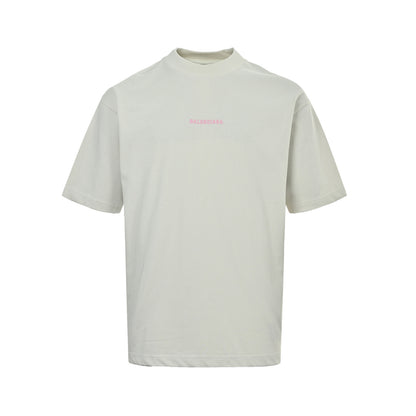 Balenciaga 26ss embroidered logo short sleeves on front and back
