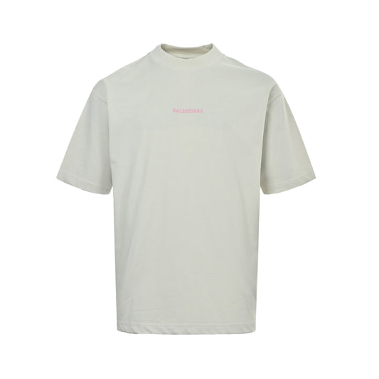 Balenciaga 26ss embroidered logo short sleeves on front and back