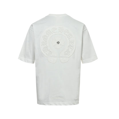 Chrome Hearts/Chrome Heart 26ss burnt patch embroidered letter short sleeves