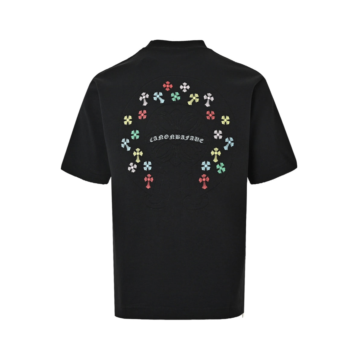 Chrome Hearts colorful horseshoe patch embroidered short sleeves