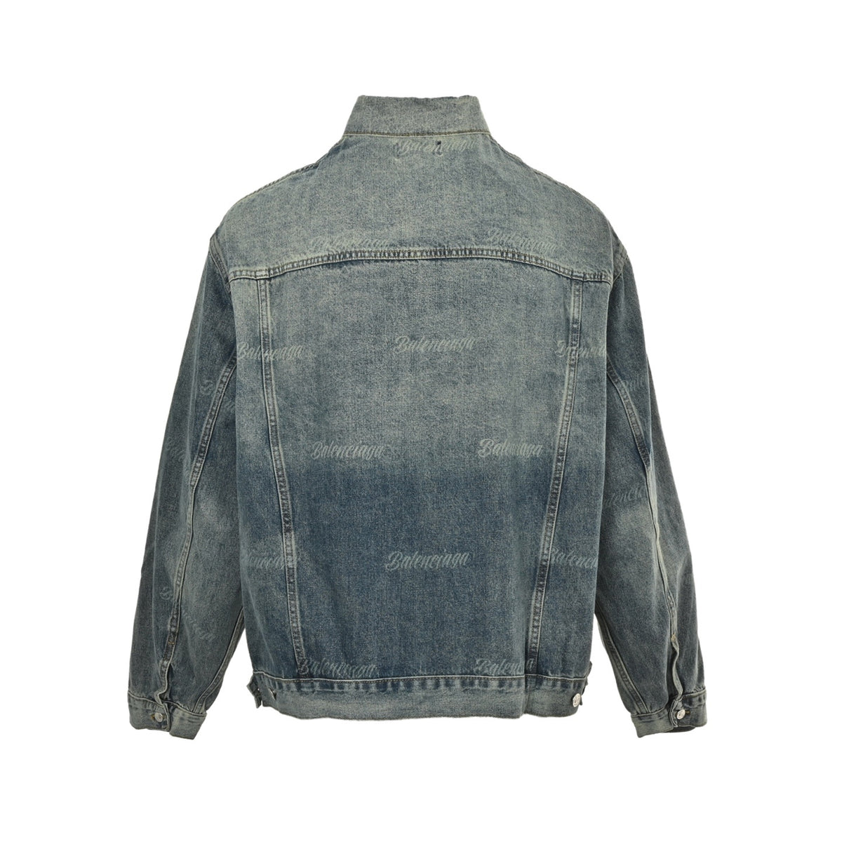 Balenciaga/Balanciaga 24Fw small letters all over printed washed denim jacket