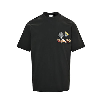 Dior 26ss pony embroidered badge printed short sleeves