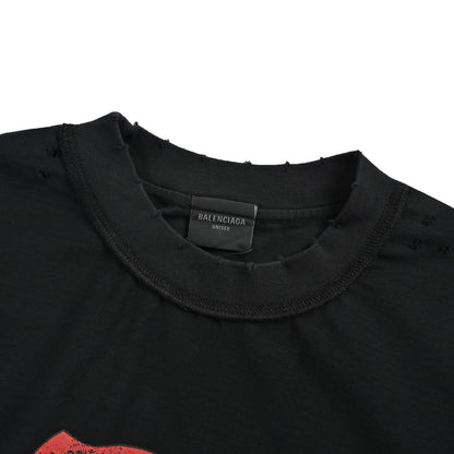 Balenciaga/Balanciaga 24ss castle print distressed short sleeves