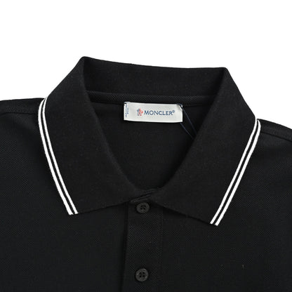 Moncler/Mask 26ss Logo Stripe Contrast Color Polo Short Sleeves on Chest