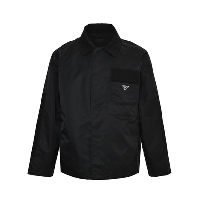 Prada spliced ​​flap pocket nylon jacket