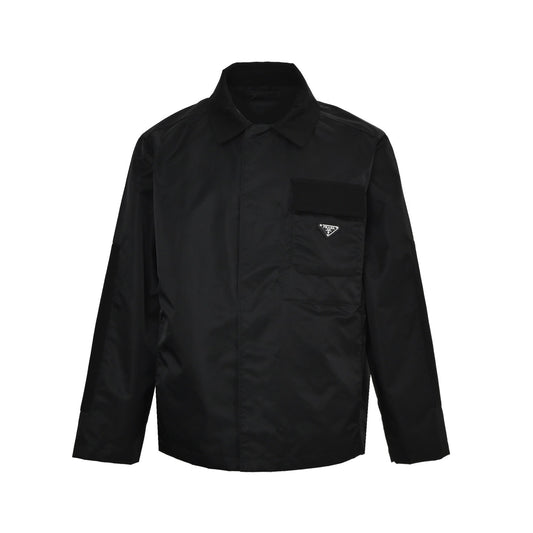 Prada spliced ​​flap pocket nylon jacket