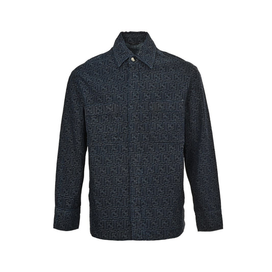 Fendi 25Fw full-frame FF jacquard denim jacket