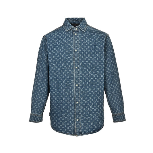 Louis Vuitton 25Fw all-over printed old flower denim shirt jacket