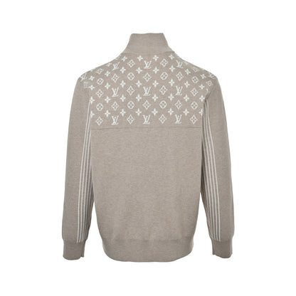 Louis Vuitton 25Fw ski series old flower jacquard half-zip sweater