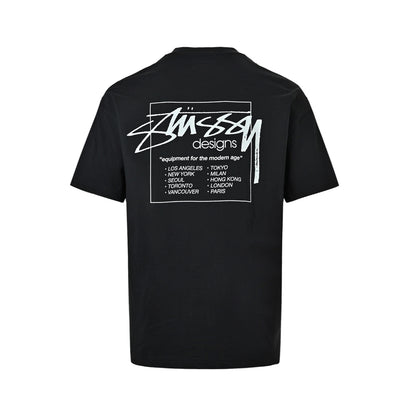 Stussy 26ss back box letter printed short sleeves