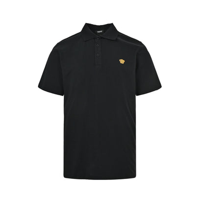 VERSACE Medusa three-color gold label embroidered Polo short sleeves