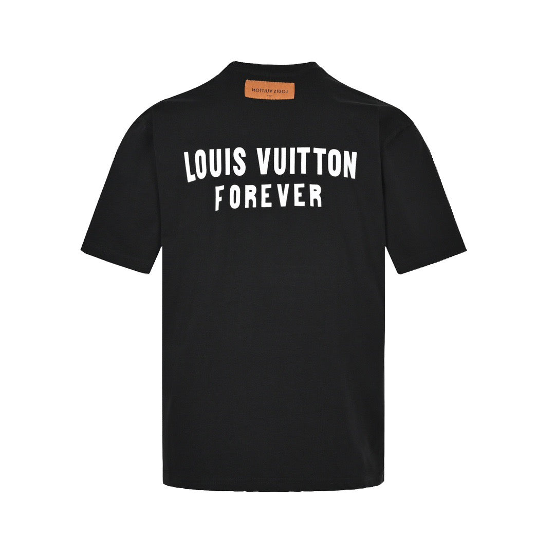 Louis Vuitton 22ss fake pocket letter printed short sleeves
