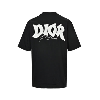 Dior 26ss letter logo patch embroidered short sleeves