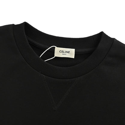 Celine 25Fw Arc de Triomphe embroidered logo round neck sweatshirt