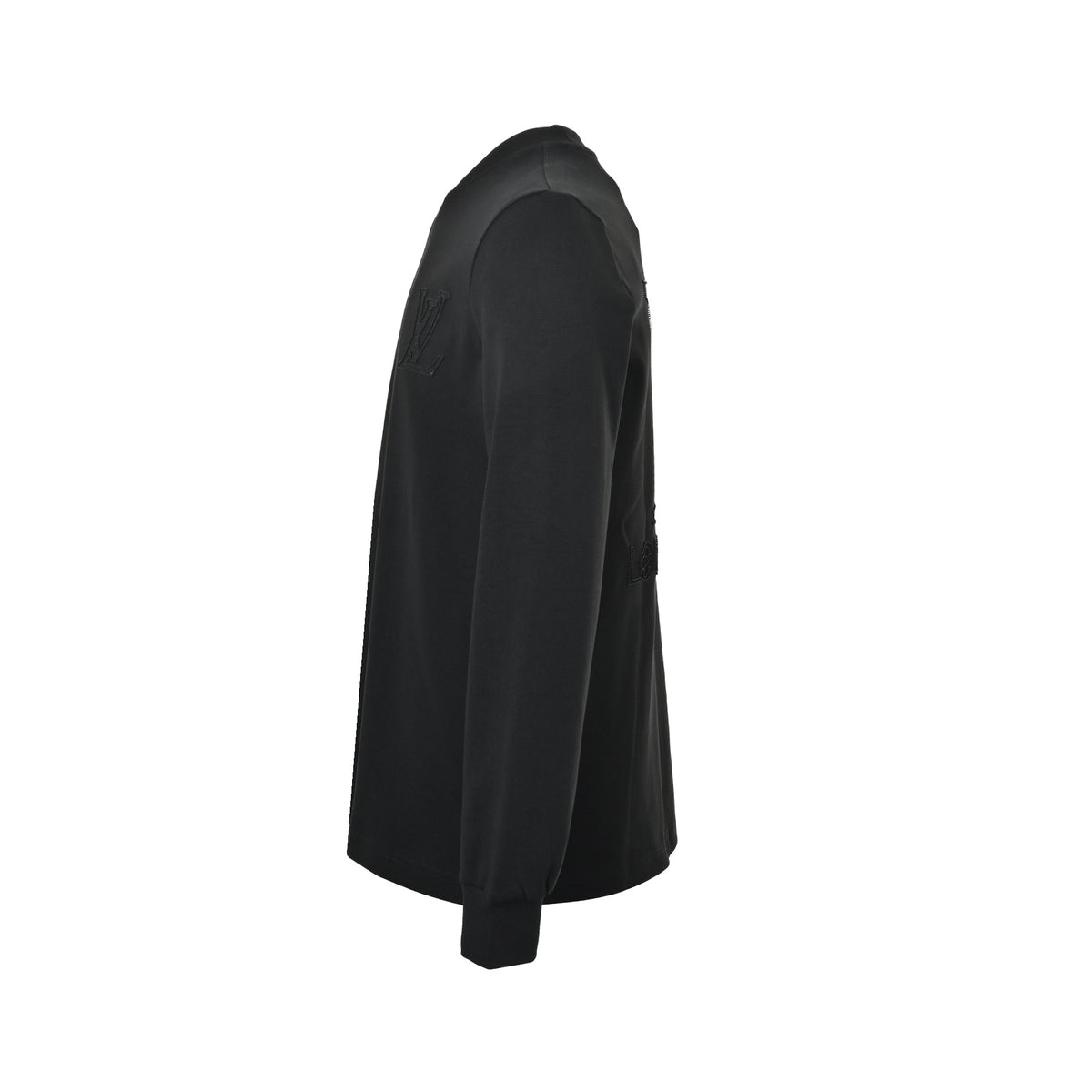 Louis Vuitton dark pattern three-dimensional large logo embroidered long-sleeved T-shirt