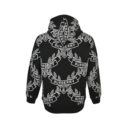 Burberry 25Fw classic wheat ear letters all over printed hooded sweatshirt