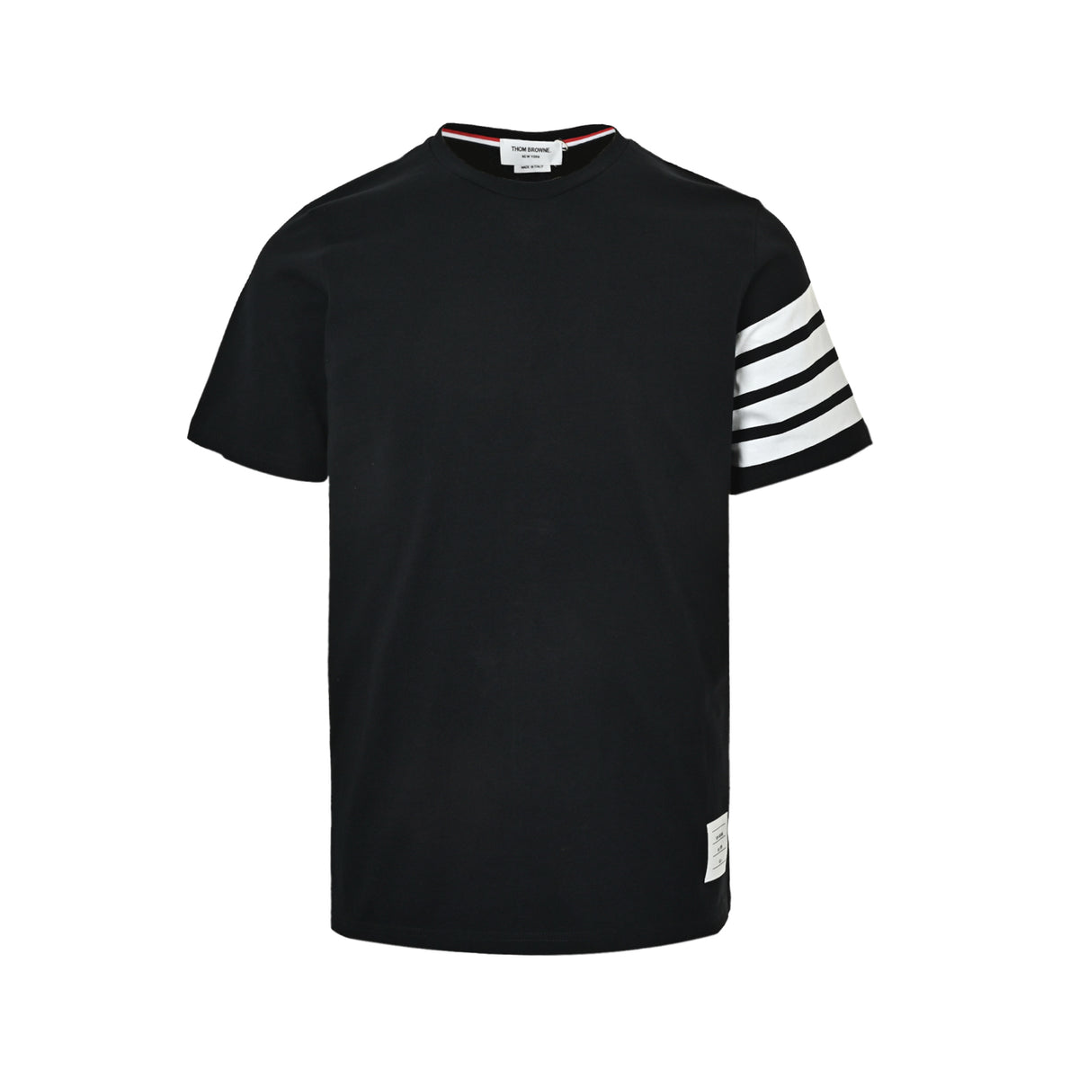 ThomBrowne/Thom Brown plain yarn-dyed four-stripe short sleeves
