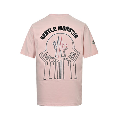 Moncler/Mask 26ss GM joint embroidered logo short sleeves