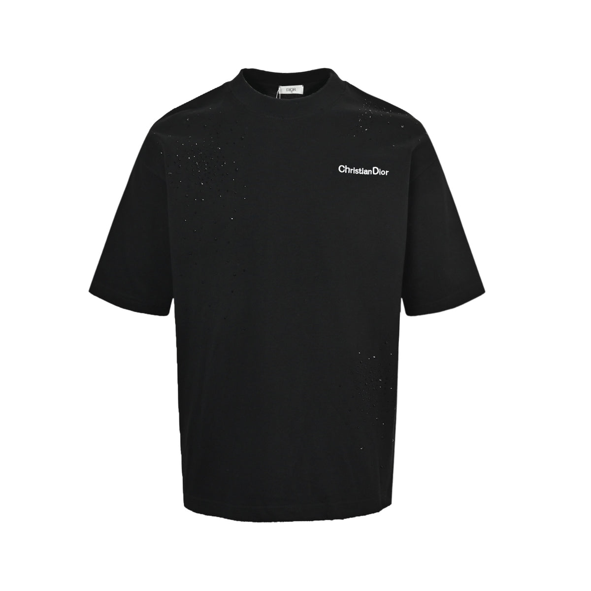 Dior Hot Diamond Star Letters Embroidered Short Sleeves