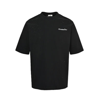 Dior Hot Diamond Star Letters Embroidered Short Sleeves