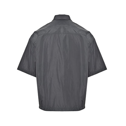 Prada 26ss gray triangle logo pocket short-sleeved shirt