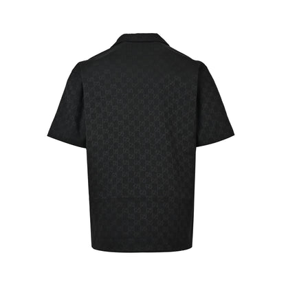 Gucci old flower jacquard all-over print suit short-sleeved shirt
