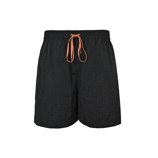 Fendi dark orange drawstring beach shorts