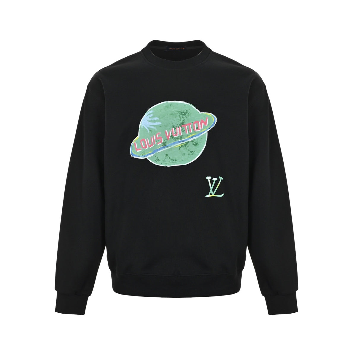 Louis Vuitton 25Fw Earth print crew neck sweatshirt