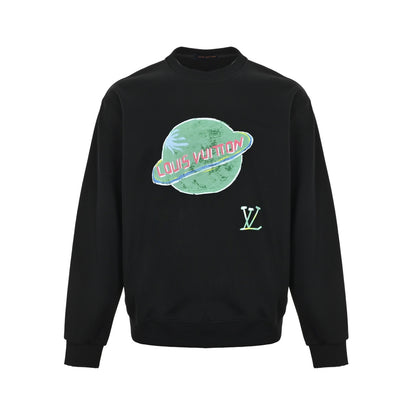 Louis Vuitton 25Fw Earth print crew neck sweatshirt