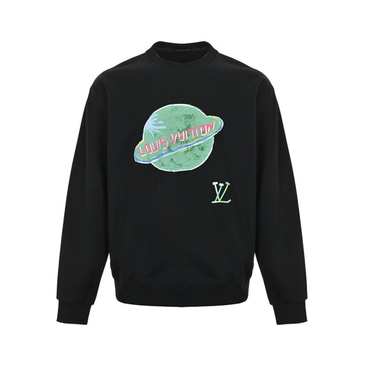 Louis Vuitton 25Fw Earth print crew neck sweatshirt