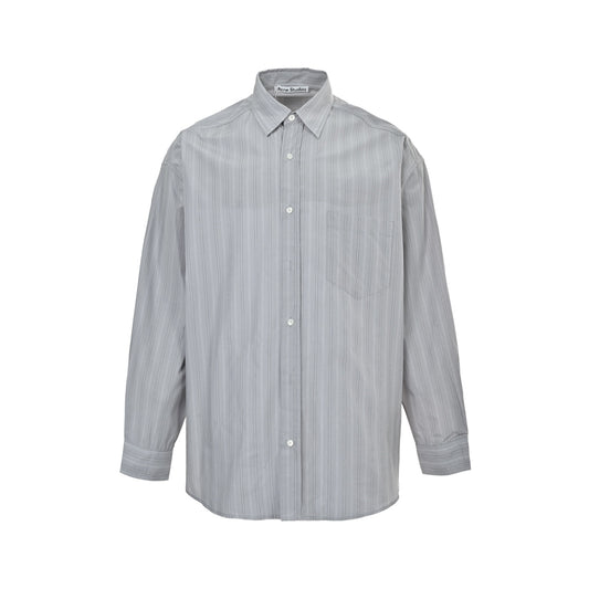 Acne Studios label striped long-sleeved shirt