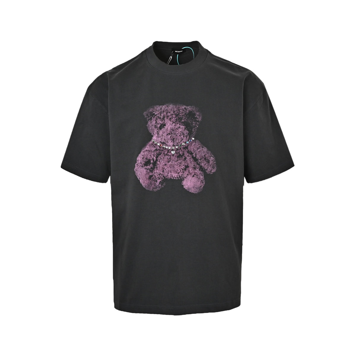 We11 Done gemstone studded bear print short sleeves