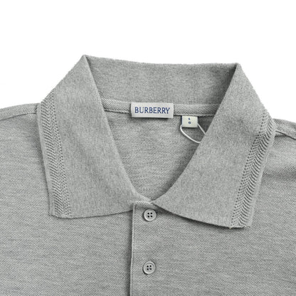 Burberry war horse embroidered plaid placket Polo short sleeves