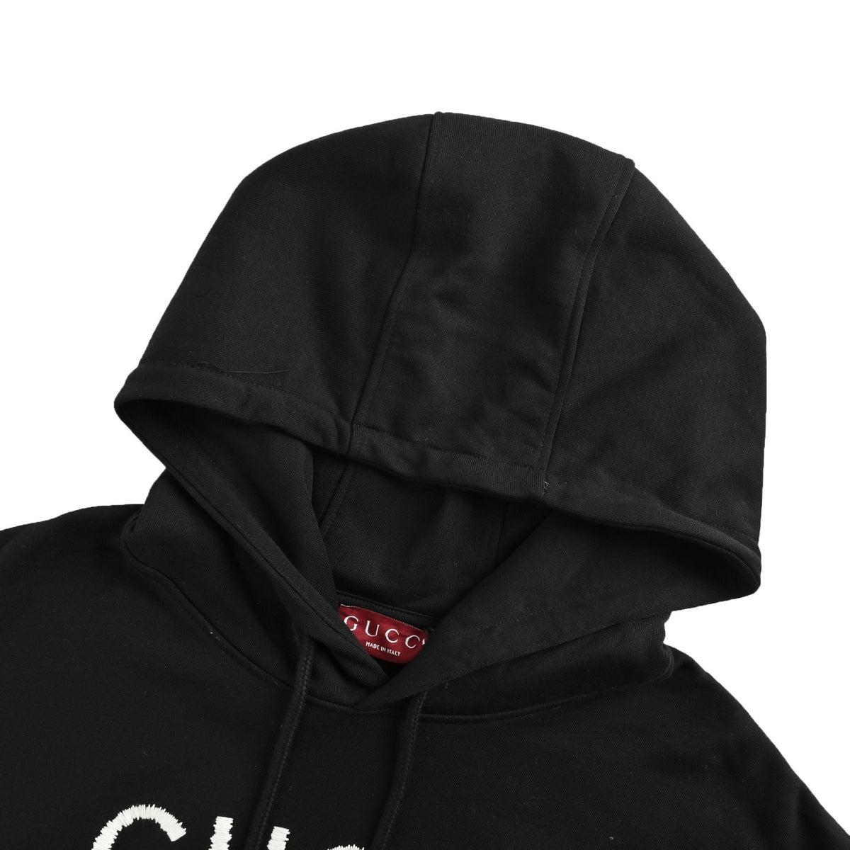 Gucci 25Fw letter embroidered hooded sweatshirt