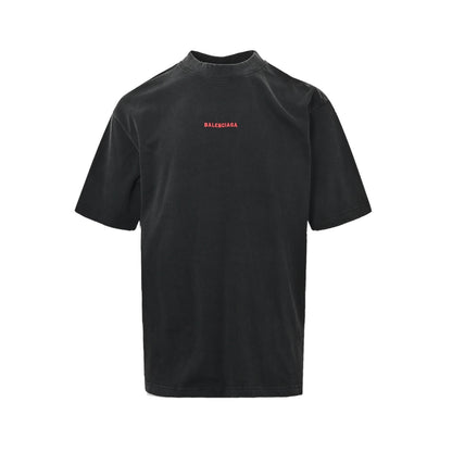 Balenciaga 26ss embroidered logo short sleeves on front and back