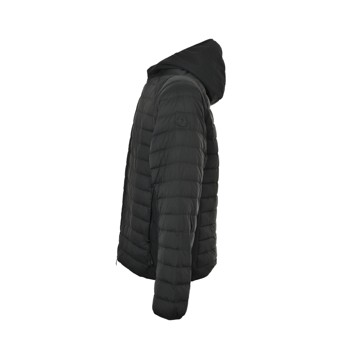 Moncler/Mask 25Fw black label rib stitching hooded lightweight down jacket
