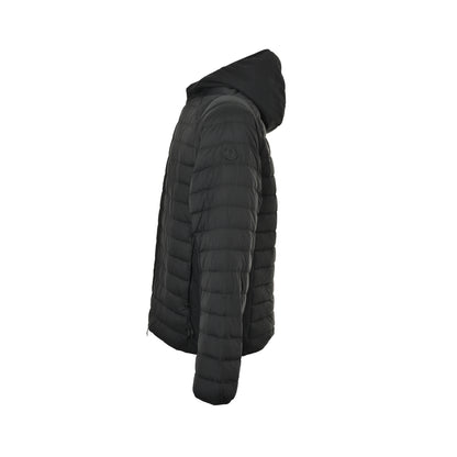 Moncler/Mask 25Fw black label rib stitching hooded lightweight down jacket
