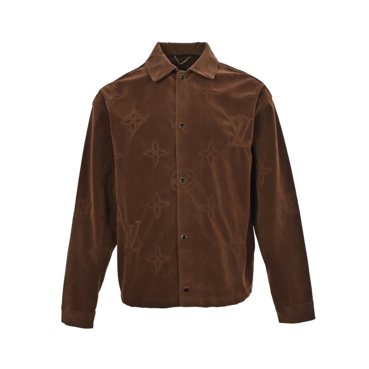 Louis Vuitton large floral embroidered suede jacket