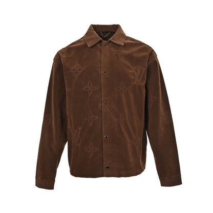 Louis Vuitton large floral embroidered suede jacket