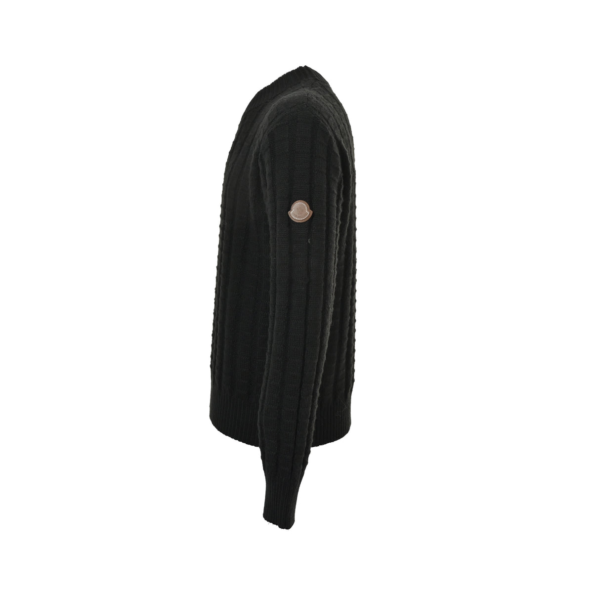 Moncler/Mask two-color embossed knitted crew neck sweater